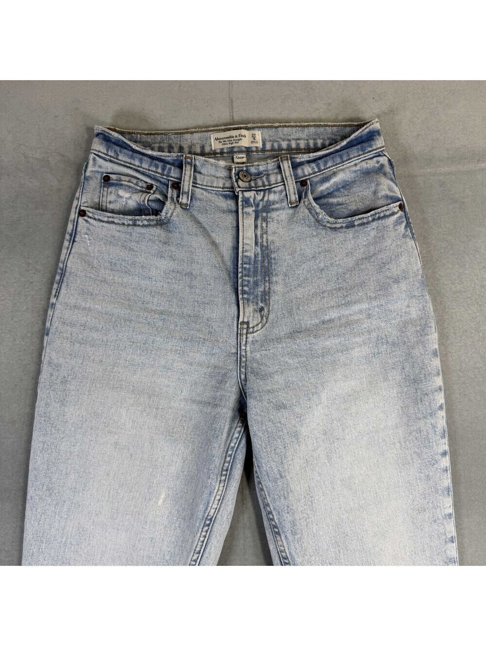 Abercrombie & Fitch 90s Slim Straight Ultra High Rise Curve Love Jeans 27/4 Blue - Picture 2 of 7